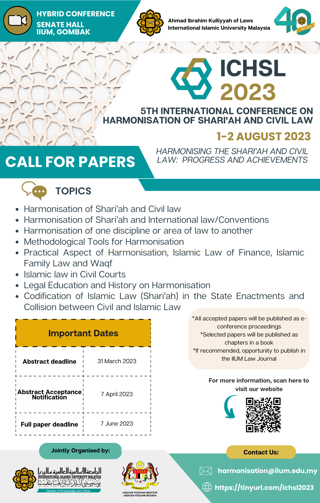 THE 5TH INTERNATIONAL CONFERENCE ON HARMONISATION OF SHARI’AH AND CIVIL LAW 2023 (ICHSL 2023