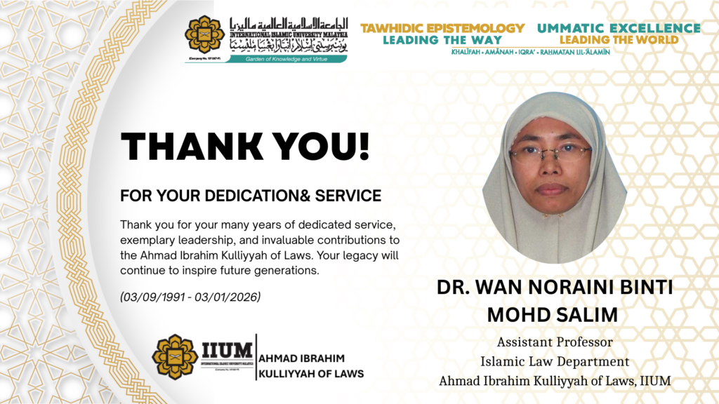 Dr. Wan Noraini Binti Mohd Salim -Thank you
