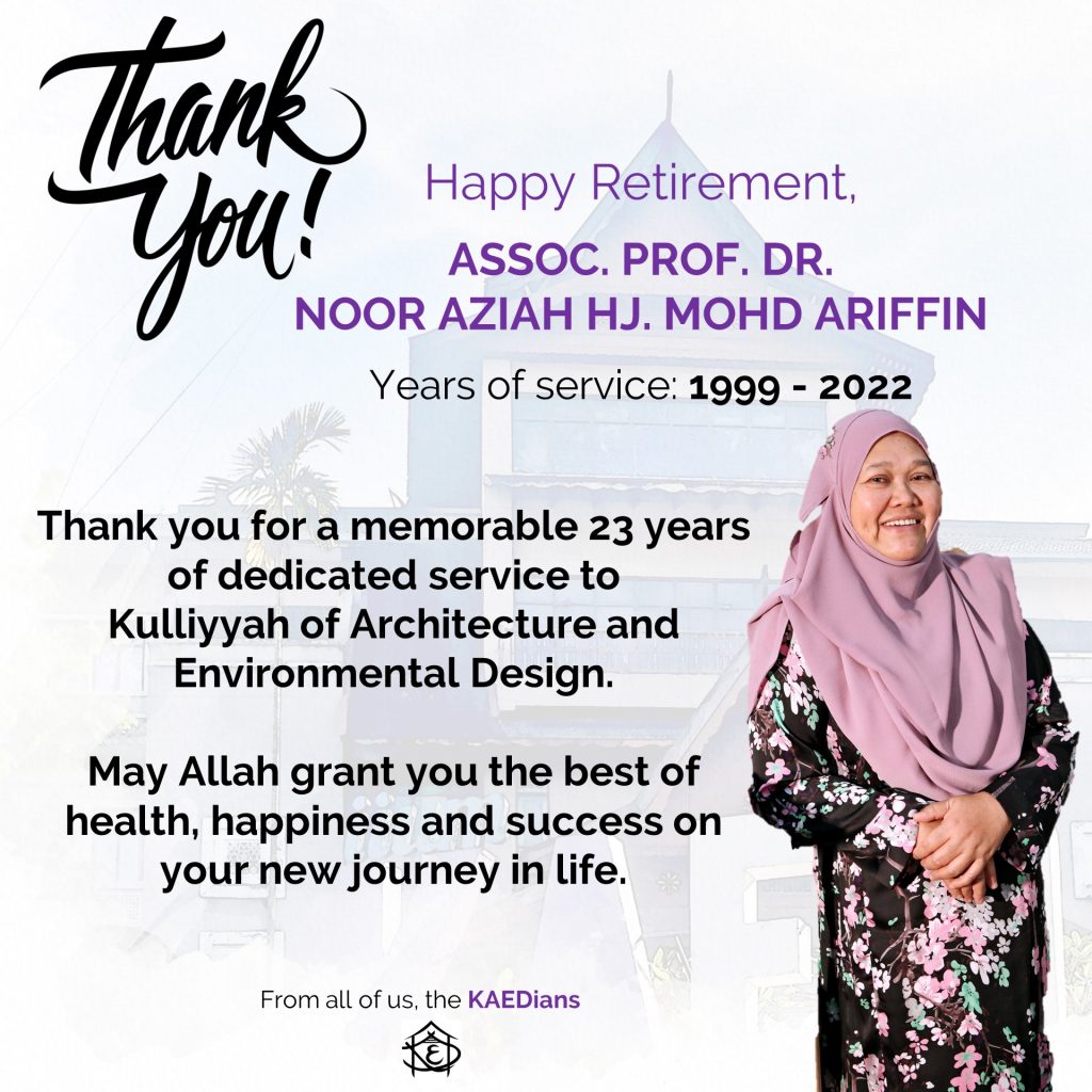 KAED Thank you & retirement 2022 - DR. NOOR AZIAH