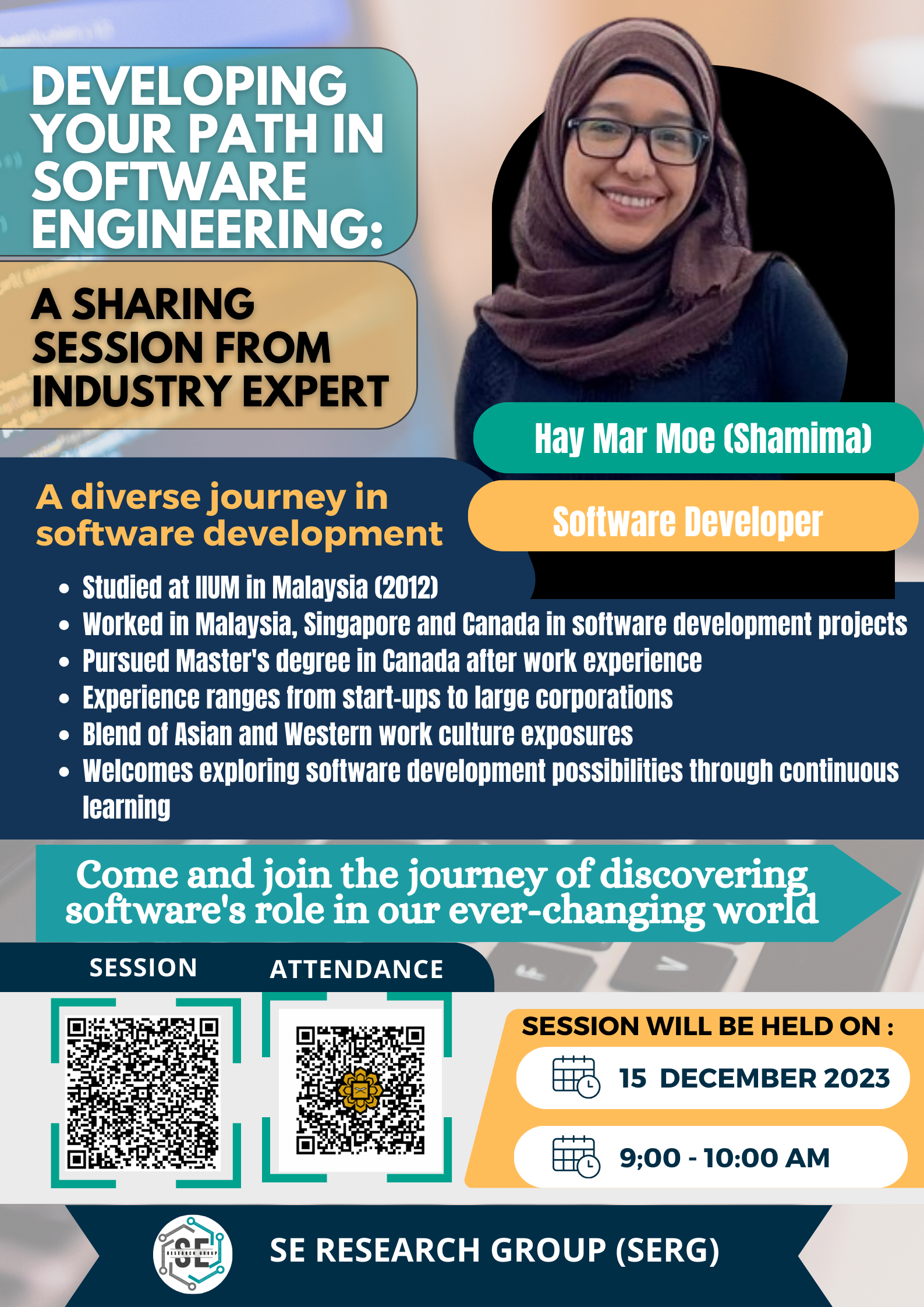 A sharing session from our KICT alumni who is currently working in Canada, Sr. Hay Mar Moe. She is a software developer and has been in the computer industry after graduation.