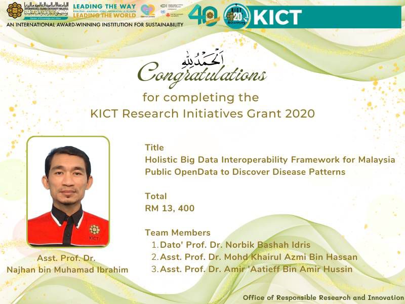 Dr. Najhan Complete The KICT Research Initiative
