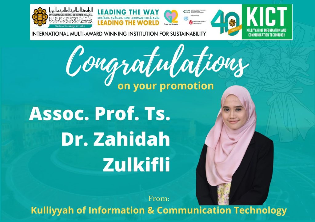 Congratulations: Assoc. Prof. Ts. Dr. Zahidah Zulkifli