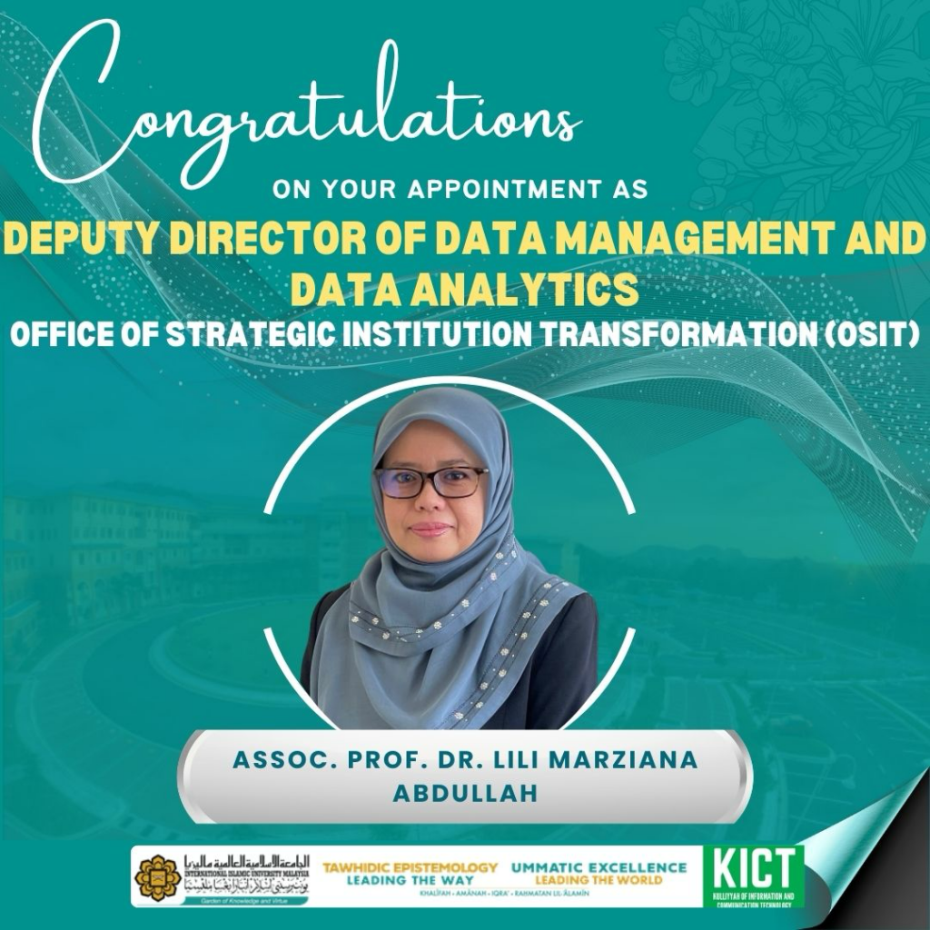 Congratulations to Assoc. Prof. Dr. Lili Marziana Abdullah