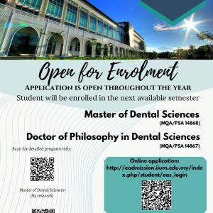 Master of Dental Sciences & Doctor of Philosophy in Dental Sciences
