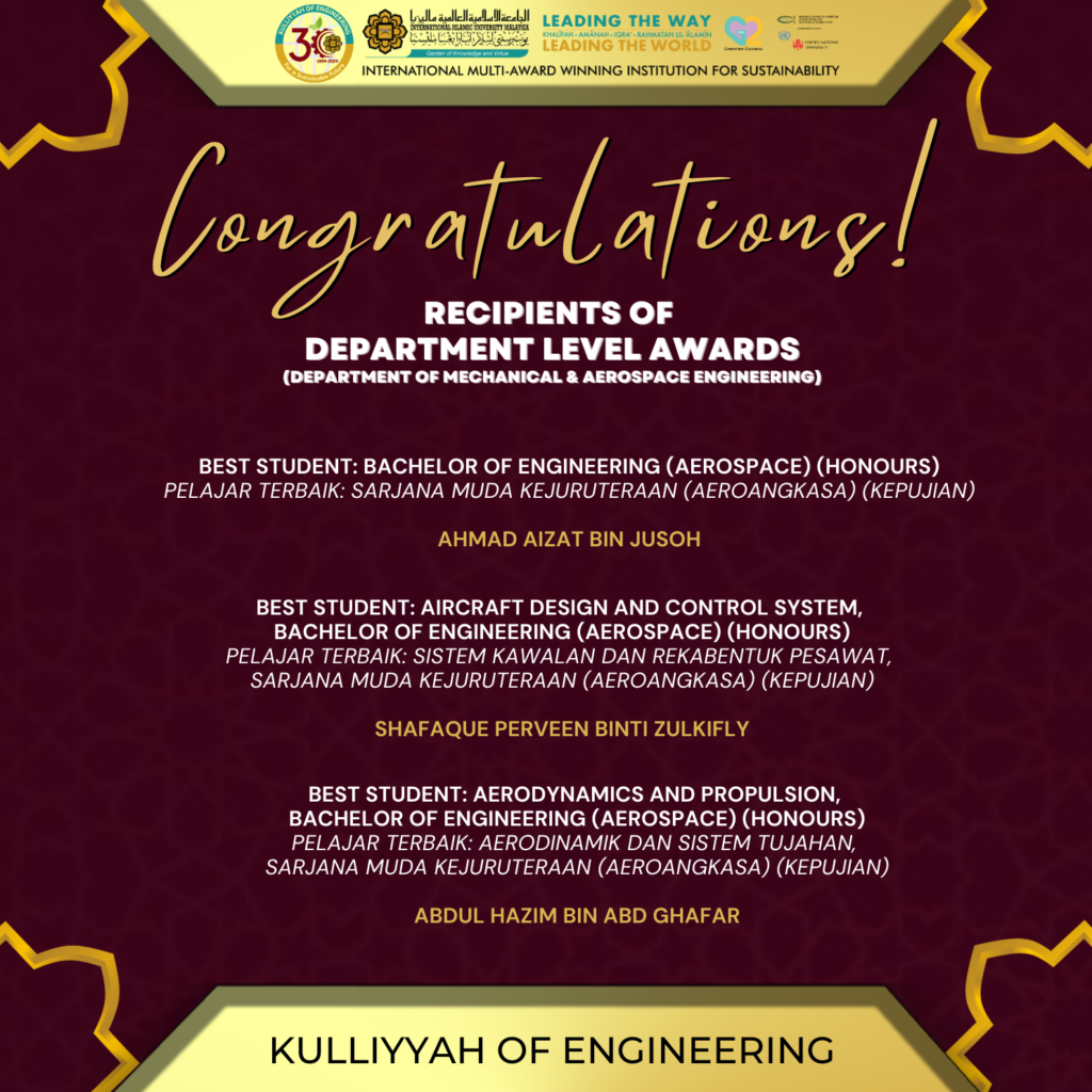 DEPARTMENT LEVEL AWARDS ( MAE ) (1)