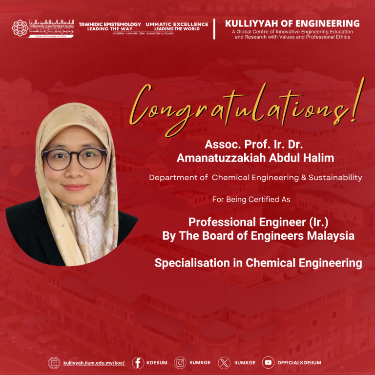 Assoc. Prof. Ir. Dr. Amanatuzzakiah Abdul Halim