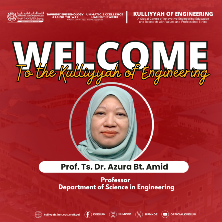 WELCOME NEW STAFF - Prof. Ts. Dr. Azura Bt. Amid
