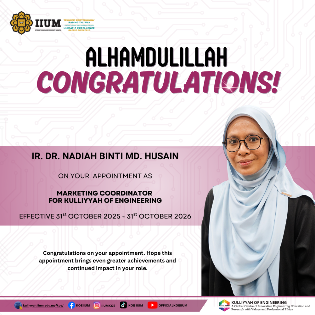 Apointment - Ir. Dr. Nadiah binti Md. Husain