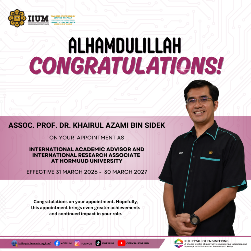 Appointment - Assoc. Prof. Dr. Khairul Azami bin Sidek