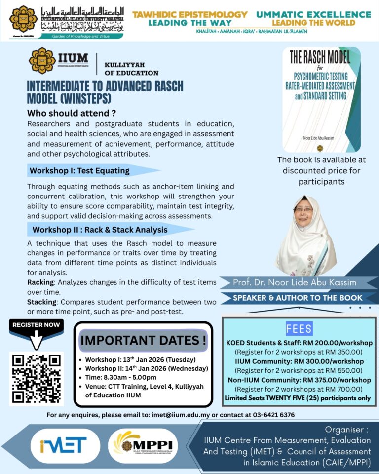 The RASCH Model Workshop January 2026