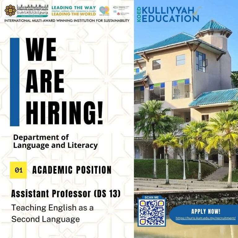 Vacancies at Department of Language and Literacy