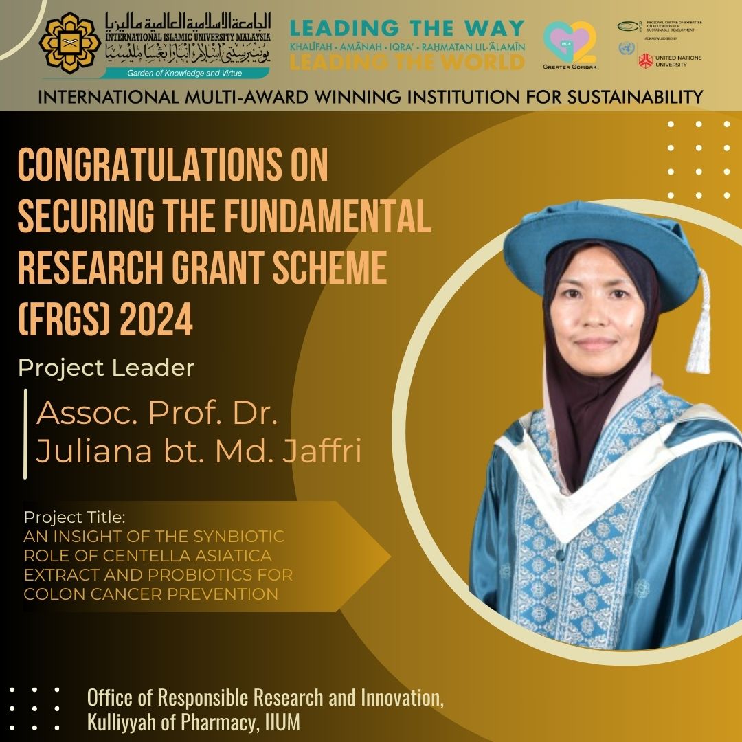CONGRATULATIONS ON SECURING THE FUNDAMENTAL RESEARCH GRANT SCHEME (FRGS) 2024