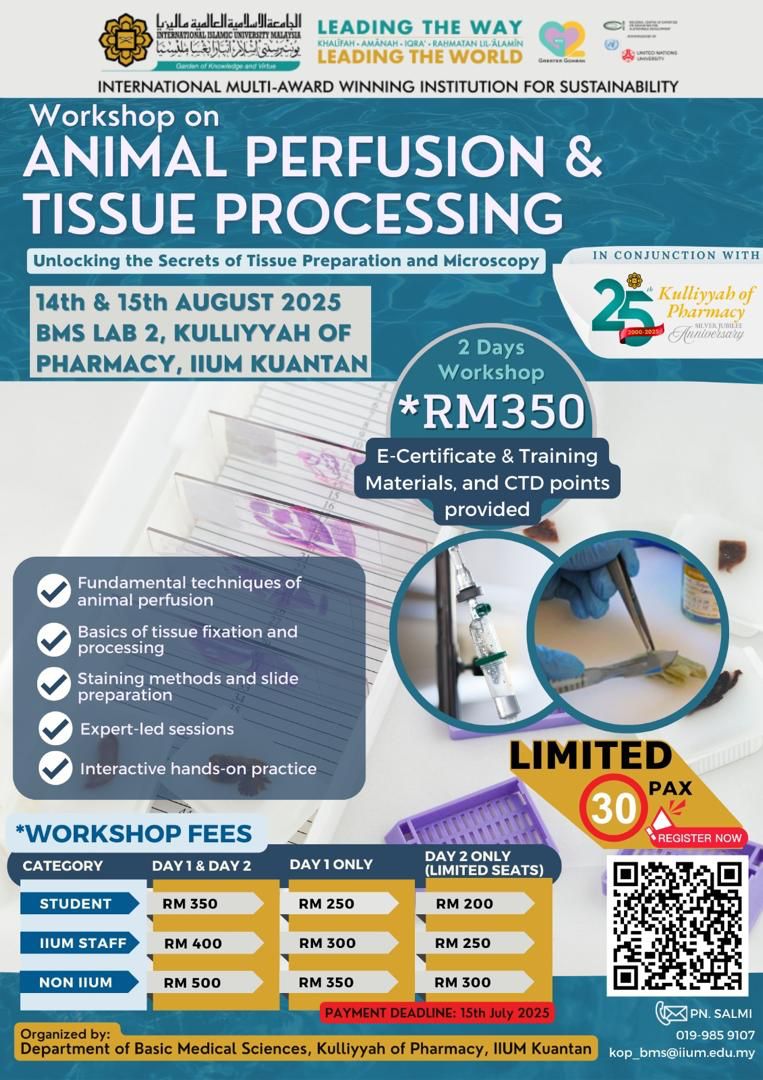 📢 Workshop on Animal Perfusion & Tissue Processing