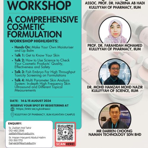 COSMETIC CREATIONS: A COMPREHENSIVE COSMETIC FORMULATION WORKSHOP – 14 & 15 AUGUST 2024