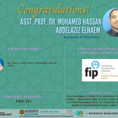Congratulations on Securing the Sponsored Research Project!