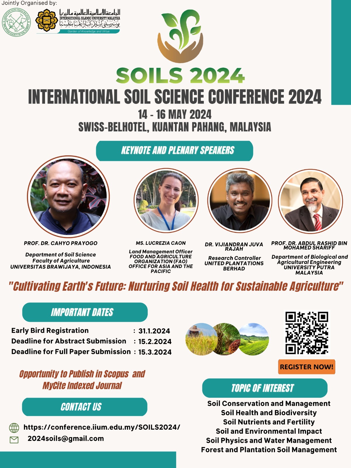 SOILS 2023 – International Soil Science Conference 2024 – Kulliyyah of ...