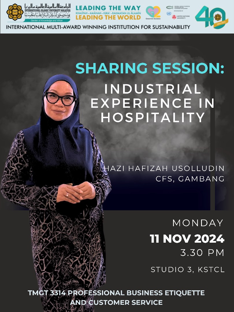 Sharing Session : Industrial Experience in Hospitality